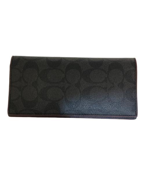 COACH（コーチ）COACH (コーチ) ブレスト ポケット ウォレット シグネチャー キャンバス ブラックの古着・服飾アイテム
