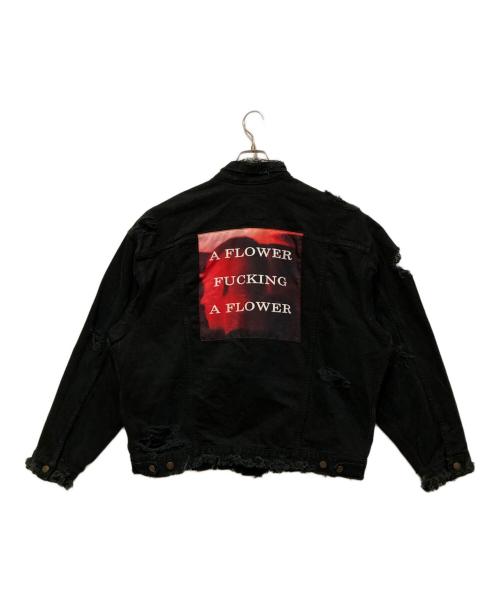 ALMOSTBLACK（オールモストブラック）ALMOSTBLACK (オールモストブラック) ダメージ加工 デニムジャケット ブラック サイズ:SIZE Freeの古着・服飾アイテム