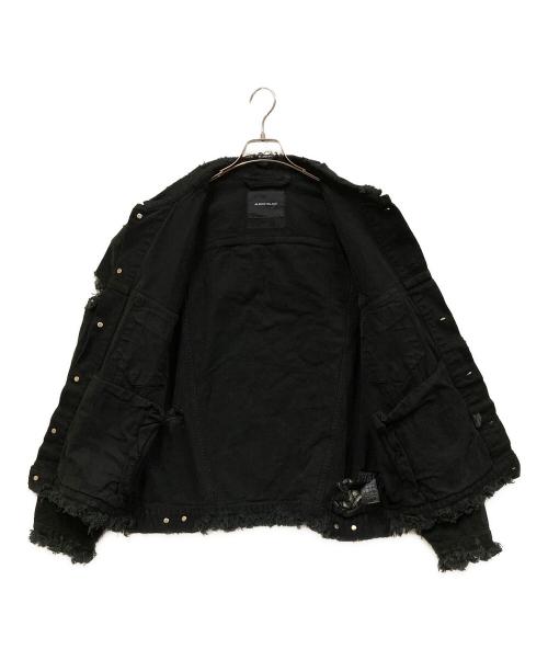 ALMOSTBLACK（オールモストブラック）ALMOSTBLACK (オールモストブラック) ダメージ加工 デニムジャケット ブラック サイズ:SIZE Freeの古着・服飾アイテム