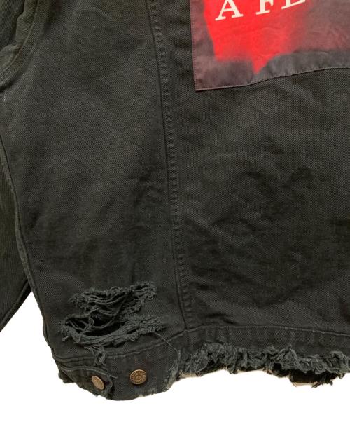 ALMOSTBLACK（オールモストブラック）ALMOSTBLACK (オールモストブラック) ダメージ加工 デニムジャケット ブラック サイズ:SIZE Freeの古着・服飾アイテム