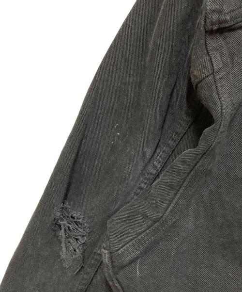 ALMOSTBLACK（オールモストブラック）ALMOSTBLACK (オールモストブラック) ダメージ加工 デニムジャケット ブラック サイズ:SIZE Freeの古着・服飾アイテム