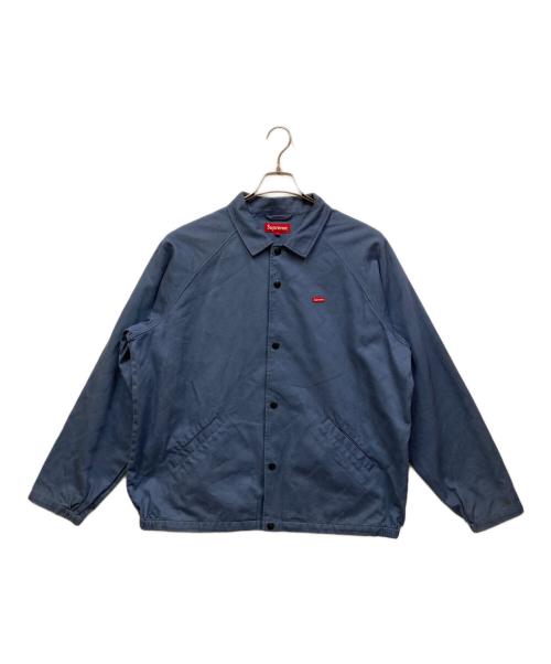 SUPREME（シュプリーム）SUPREME (シュプリーム) Snap Front Jacquard Logos Twill Jacket/スナップフロントジャガードロゴ ジャケット  ブルー サイズ:Lの古着・服飾アイテム