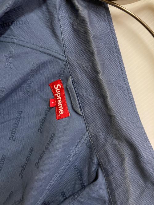 SUPREME（シュプリーム）SUPREME (シュプリーム) Snap Front Jacquard Logos Twill Jacket/スナップフロントジャガードロゴ ジャケット  ブルー サイズ:Lの古着・服飾アイテム