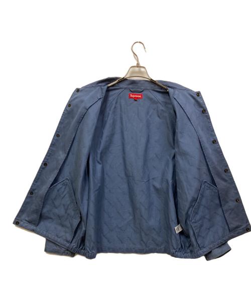 SUPREME（シュプリーム）SUPREME (シュプリーム) Snap Front Jacquard Logos Twill Jacket/スナップフロントジャガードロゴ ジャケット  ブルー サイズ:Lの古着・服飾アイテム