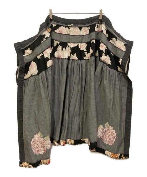 KANEKO ISAO（カネコ イサオ）KANEKO ISAO (カネコ イサオ) 花柄デニムスカート ブラック サイズ:不明の古着・服飾アイテム