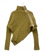 sacaiサカイ）の古着「ジップケーブルニット」｜イエロー