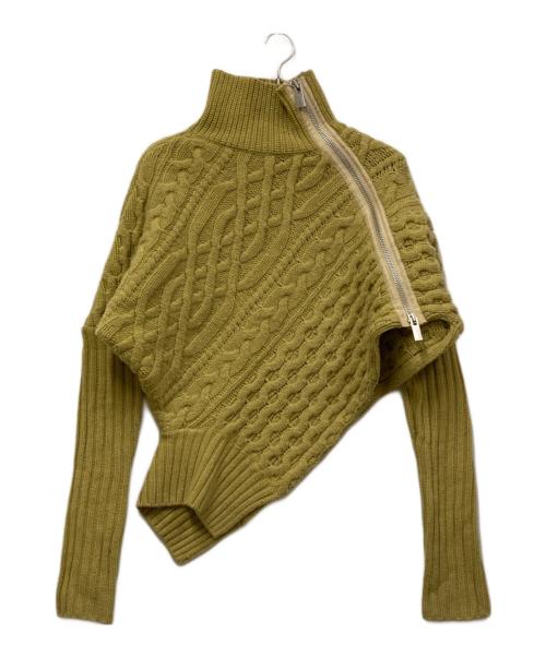 sacai（サカイ）sacai (サカイ) ジップケーブルニット イエロー サイズ:SIZE 1の古着・服飾アイテム