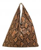 MM6 Maison Margielaエムエムシックスメゾンマルジェラ）の古着「パイソン柄ジャパニーズトートバッグ」｜ブラウン