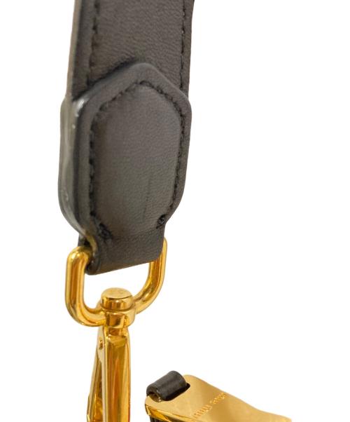 MIU MIU（ミュウミュウ）MIU MIU (ミュウミュウ) NAPPA BIKER COL/バイカー ショルダーバッグ ホワイト×ブラックの古着・服飾アイテム