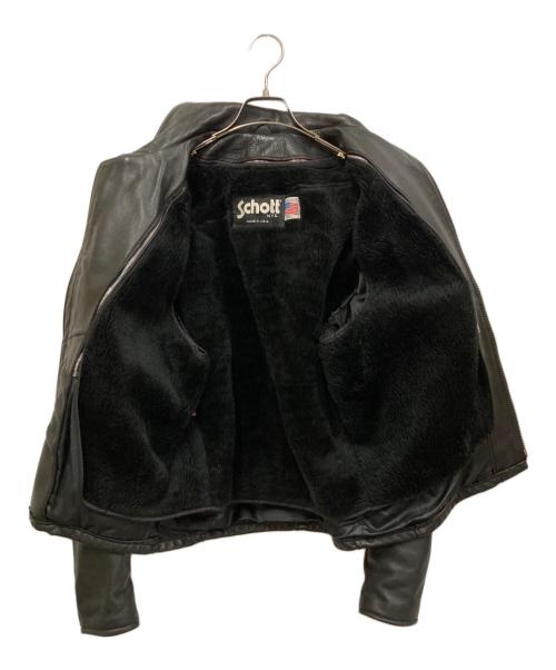Schott（ショット）Schott (ショット) ライナー付シングルレザージャケット ブラック サイズ:SIZE 40の古着・服飾アイテム