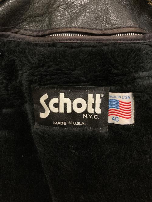 Schott（ショット）Schott (ショット) ライナー付シングルレザージャケット ブラック サイズ:SIZE 40の古着・服飾アイテム