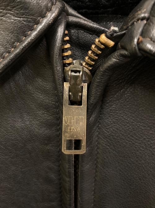 Schott（ショット）Schott (ショット) ライナー付シングルレザージャケット ブラック サイズ:SIZE 40の古着・服飾アイテム