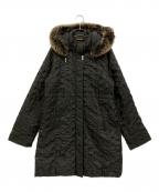 BALMAINバルマン）の古着「ブルーフォックスファー付きダウンコート」｜ブラック