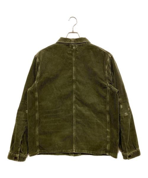 POLO RALPH LAUREN（ポロ・ラルフローレン）POLO RALPH LAUREN (ポロ・ラルフローレン) ダメージ加工コーデュロイ ユーティリティジャケット オリーブ サイズ:SIZE Mの古着・服飾アイテム