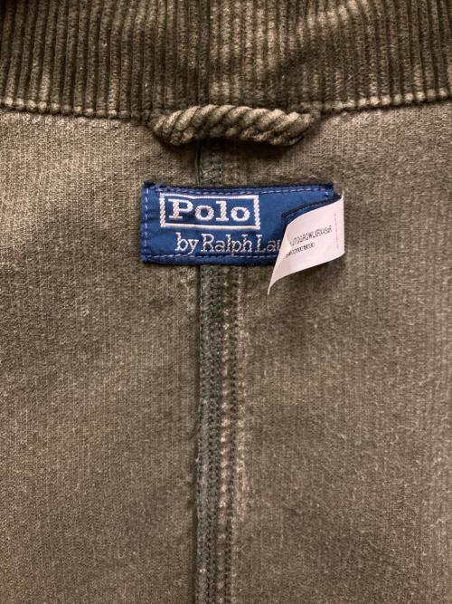 POLO RALPH LAUREN（ポロ・ラルフローレン）POLO RALPH LAUREN (ポロ・ラルフローレン) ダメージ加工コーデュロイ ユーティリティジャケット オリーブ サイズ:SIZE Mの古着・服飾アイテム