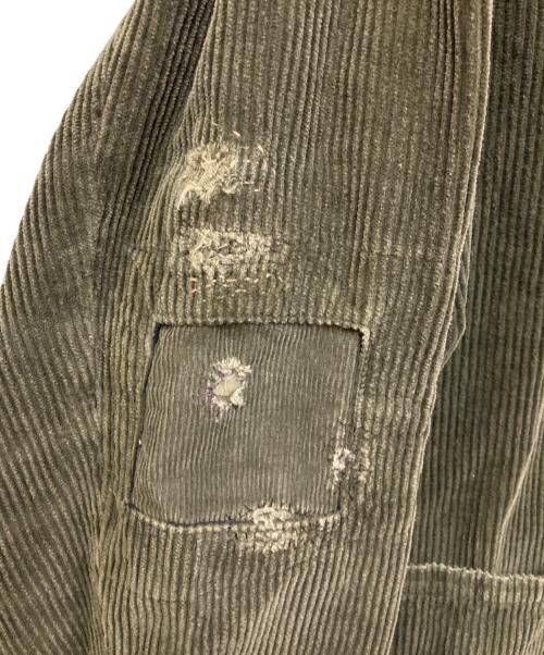 POLO RALPH LAUREN（ポロ・ラルフローレン）POLO RALPH LAUREN (ポロ・ラルフローレン) ダメージ加工コーデュロイ ユーティリティジャケット オリーブ サイズ:SIZE Mの古着・服飾アイテム