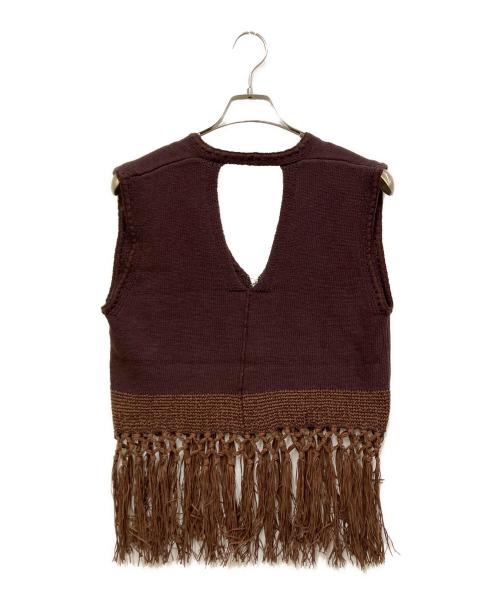 tyn.TGOR（トゴール）tyn.TGOR (トゴール) フリンジニットベスト ブラウン サイズ:SIZE Freeの古着・服飾アイテム