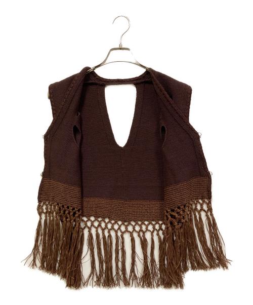 tyn.TGOR（トゴール）tyn.TGOR (トゴール) フリンジニットベスト ブラウン サイズ:SIZE Freeの古着・服飾アイテム