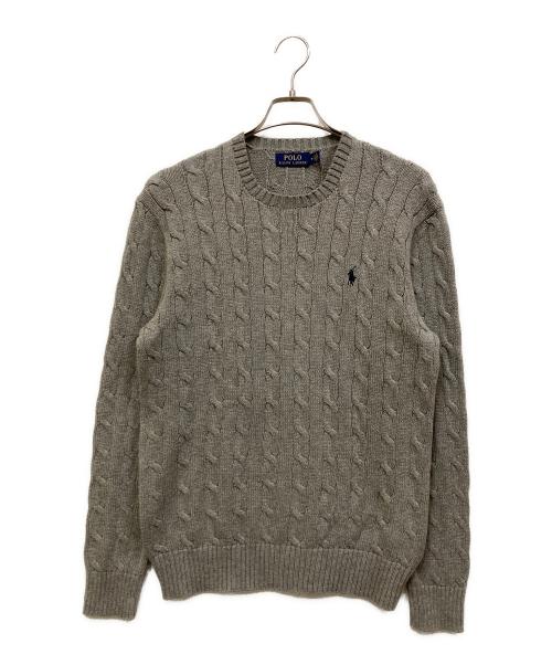 POLO RALPH LAUREN（ポロ・ラルフローレン）POLO RALPH LAUREN (ポロ・ラルフローレン) ケーブルニット グレー サイズ:SIZE Mの古着・服飾アイテム