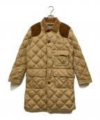 RALPH LAURENラルフローレン）の古着「キルティングハンティングダウンコート」｜ベージュ