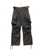 FARFOMWHATファーフロムワット）の古着「ブルーポイントジッパービッグポケットストラップパンツ」｜グレー