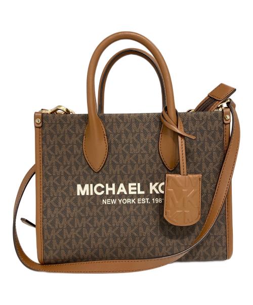 MICHAEL KORS（マイケル・コース）MICHAEL KORS (マイケル・コース) MIRELLA SM SHOPPER TZ XBODY 2way シグネチャー ショルダー ブラウンの古着・服飾アイテム
