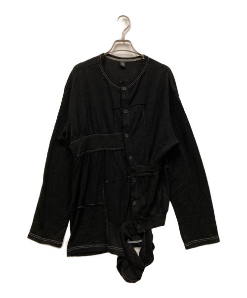 Y's（ワイズ）Y's (ワイズ) ウール・コットンステッチカーディガン ブラック サイズ:SIZE 2の古着・服飾アイテム