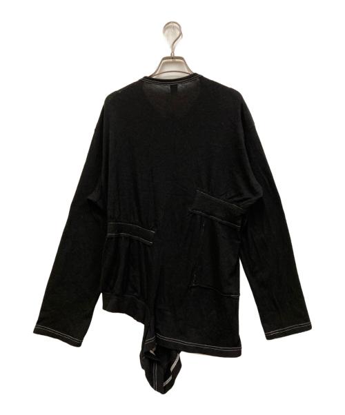 Y's（ワイズ）Y's (ワイズ) ウール・コットンステッチカーディガン ブラック サイズ:SIZE 2の古着・服飾アイテム