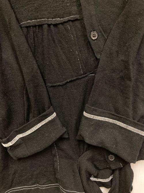 Y's（ワイズ）Y's (ワイズ) ウール・コットンステッチカーディガン ブラック サイズ:SIZE 2の古着・服飾アイテム