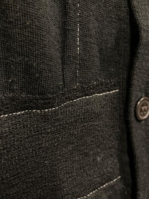 Y's（ワイズ）Y's (ワイズ) ウール・コットンステッチカーディガン ブラック サイズ:SIZE 2の古着・服飾アイテム