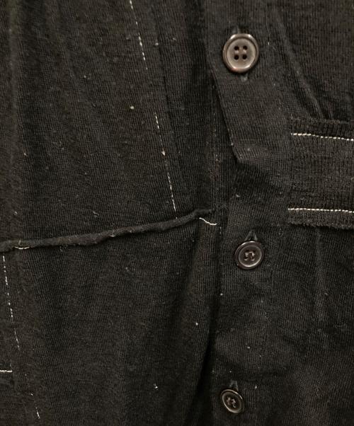Y's（ワイズ）Y's (ワイズ) ウール・コットンステッチカーディガン ブラック サイズ:SIZE 2の古着・服飾アイテム