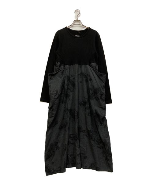 Y's（ワイズ）Y's (ワイズ) 変形総柄ワンピース グレー×ブラック サイズ:SIZE 2の古着・服飾アイテム