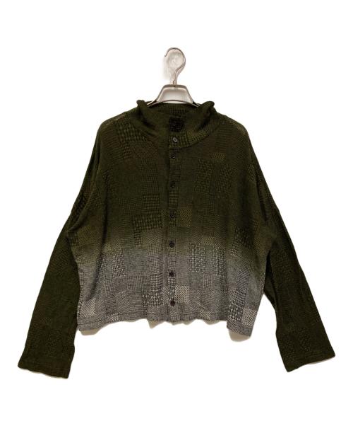 Y's（ワイズ）Y's (ワイズ) チェックカーディガン オリーブ×グレー サイズ:SIZE 2の古着・服飾アイテム