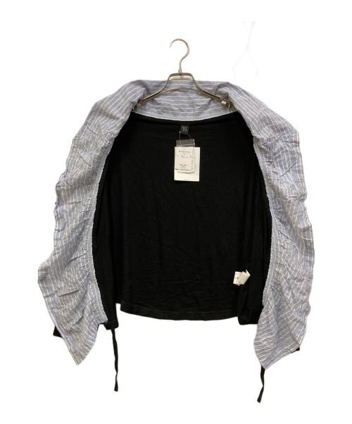 Y's（ワイズ）Y's (ワイズ) ストライプ切替デザインカットソー ブラック×ブルー サイズ:SIZE 02の古着・服飾アイテム