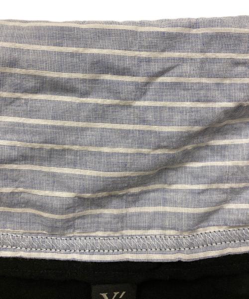 Y's（ワイズ）Y's (ワイズ) ストライプ切替デザインカットソー ブラック×ブルー サイズ:SIZE 02の古着・服飾アイテム