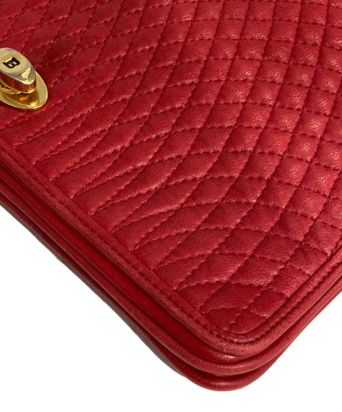 BALLY（バリー）BALLY (バリー) キルティングチェーンショルダーバッグ レッドの古着・服飾アイテム
