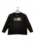 MM6 Maison Margielaエムエムシックスメゾンマルジェラ）の古着「コットン ナンバーロゴ ロンT」｜ブラック