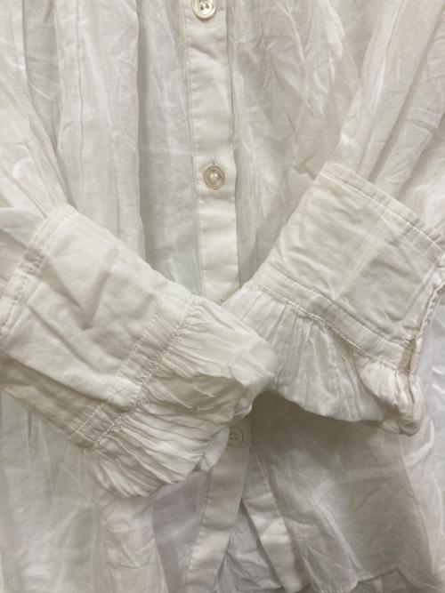 ISABEL MARANT ETOILE（イザベルマランエトワール）ISABEL MARANT ETOILE (イザベルマランエトワール) コットンボイルバンドカラーギャザーブラウス ホワイト サイズ:SIZE 34の古着・服飾アイテム