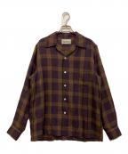 WACKO MARIAワコマリア）の古着「OMBRE CHECK OPEN COLLAR SHIRT」｜パープル×ブラウン