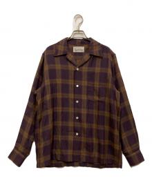 WACKO MARIA（ワコマリア）の古着「OMBRE CHECK OPEN COLLAR SHIRT」｜パープル×ブラウン
