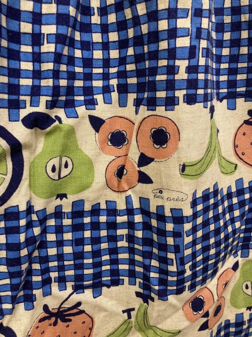 peu pres（プープレ）peu pres (プープレ) フルーツバスケットプリントスカート ブルー×ベージュ サイズ:SIZE Freeの古着・服飾アイテム