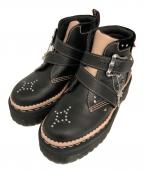 Dr.Martensドクターマーチン）の古着「CAITIEストラップブーツ」｜ブラック×ピンク