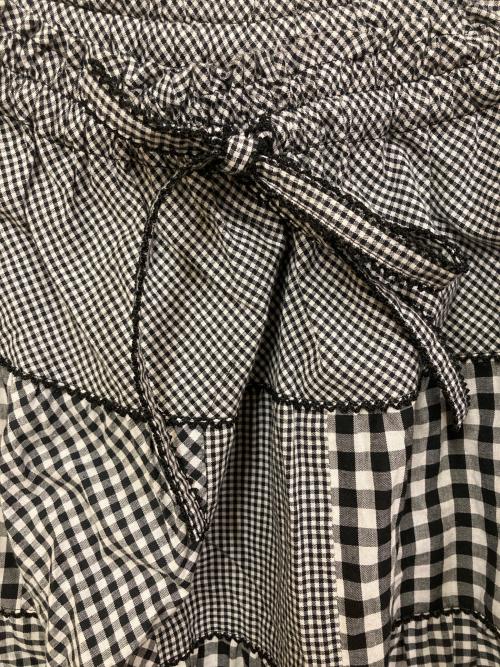 PINK HOUSE（ピンクハウス）PINK HOUSE (ピンクハウス) パッチワークギンガムチェックティアードスカート ブラック サイズ:表記なしの古着・服飾アイテム