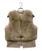 Sov.ソブ）の古着「フォックスファーベスト」｜ベージュ