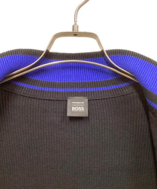 HUGO BOSS（ヒューゴ ボス）HUGO BOSS (ヒューゴ ボス) PORSCHE (ポルシェ) ニット切替トラックジャケット ブラック サイズ:SIZE Mの古着・服飾アイテム