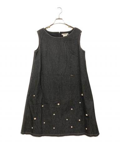 未使用に近い　ルネワンピース 中古・古着通販】Rene (ルネ) デニムライクパール装飾ワンピース