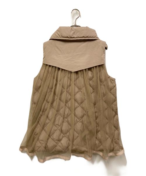 GALENA（ガレナ）GALENA (ガレナ) バックチュール切替ダウンベスト ベージュ サイズ:38の古着・服飾アイテム