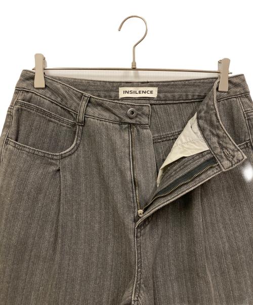 INSILENCE（インサイレンス）INSILENCE (インサイレンス) ストライプ サーフェイス デニム パンツ グレー サイズ:Sの古着・服飾アイテム