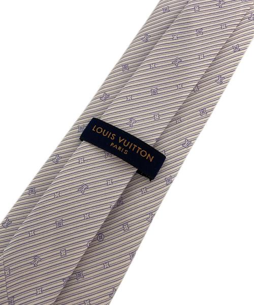 LOUIS VUITTON（ルイ ヴィトン）LOUIS VUITTON (ルイ ヴィトン) シルクストライプ マイクロモノグラム ネクタイ ラベンダー サイズ:表記なしの古着・服飾アイテム