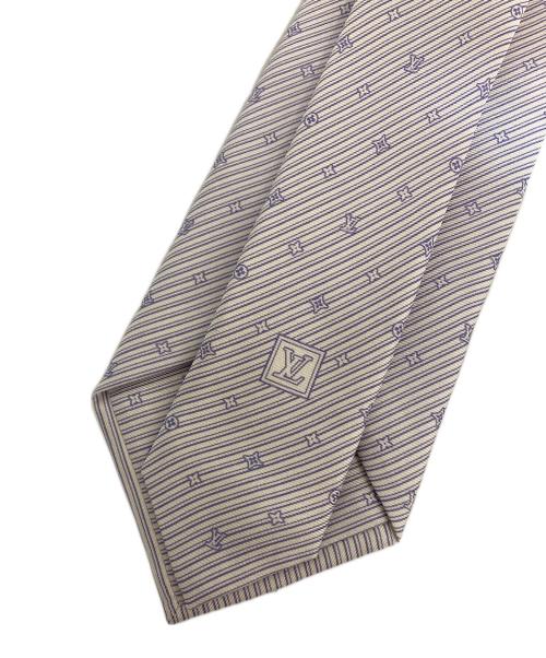 LOUIS VUITTON（ルイ ヴィトン）LOUIS VUITTON (ルイ ヴィトン) シルクストライプ マイクロモノグラム ネクタイ ラベンダー サイズ:表記なしの古着・服飾アイテム
